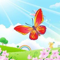 детский онлайн-пазл «Бабочка»