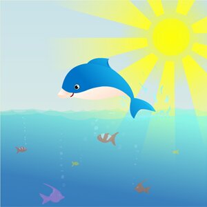 онлайн пазл для малышей «Дельфин»
