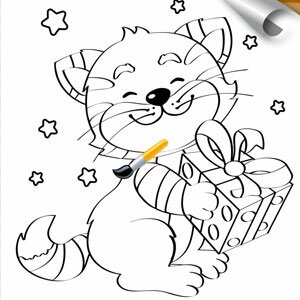 детская онлайн раскраска - «Котенок»