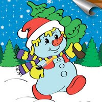 Детская раскраска — «Снеговик»