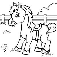 детская онлайн-раскраска "Лошадка"